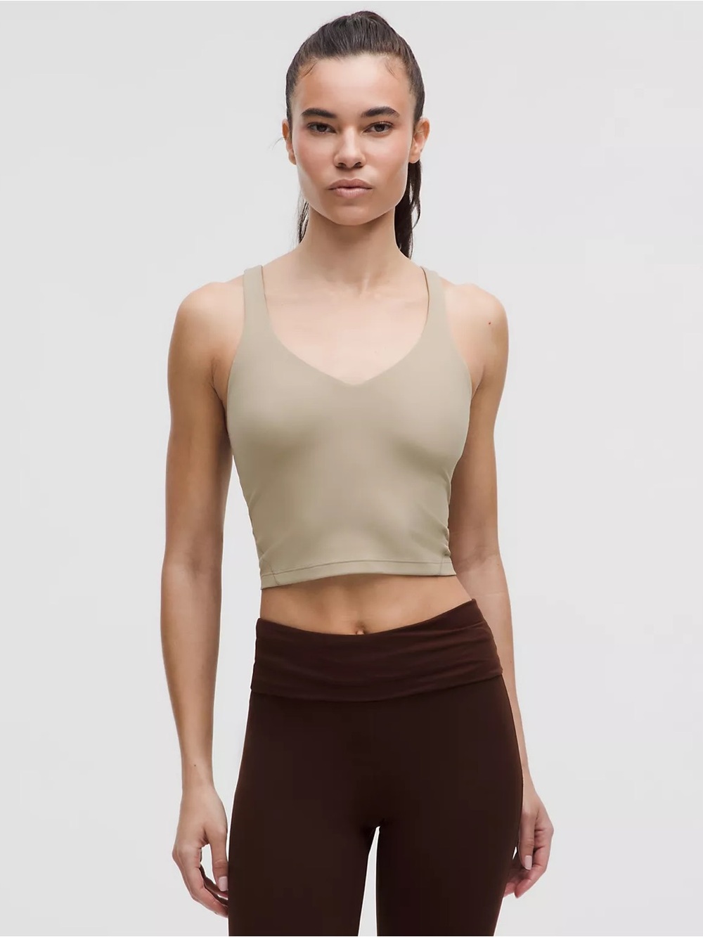 Lululemon Women's V-Neck Tight Align Tank Top Sleeveless Stretch Green Size 8